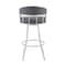 Armen Living Palmdale 30" Swivel Slate Gray Faux Leather and Silver Metal Bar Stool 795044878189 - alternate 6
